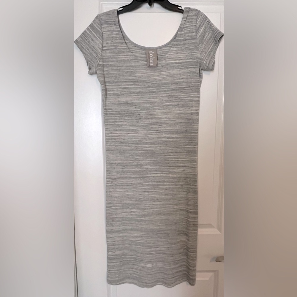Dolan Left Coast Collection Short Sleeve Gray Ribbed Dress Sz M